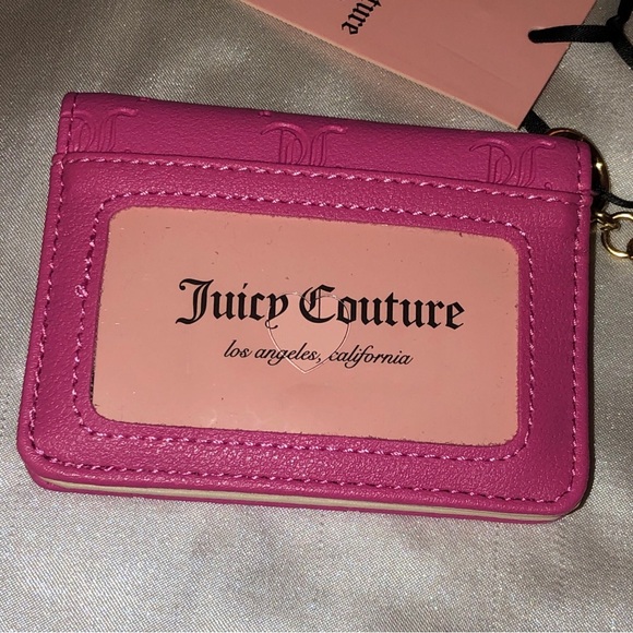 Juicy Couture Juicy Pink Faux Leather Only You And Me Card Case Key Fob NWT - Picture 9 of 16